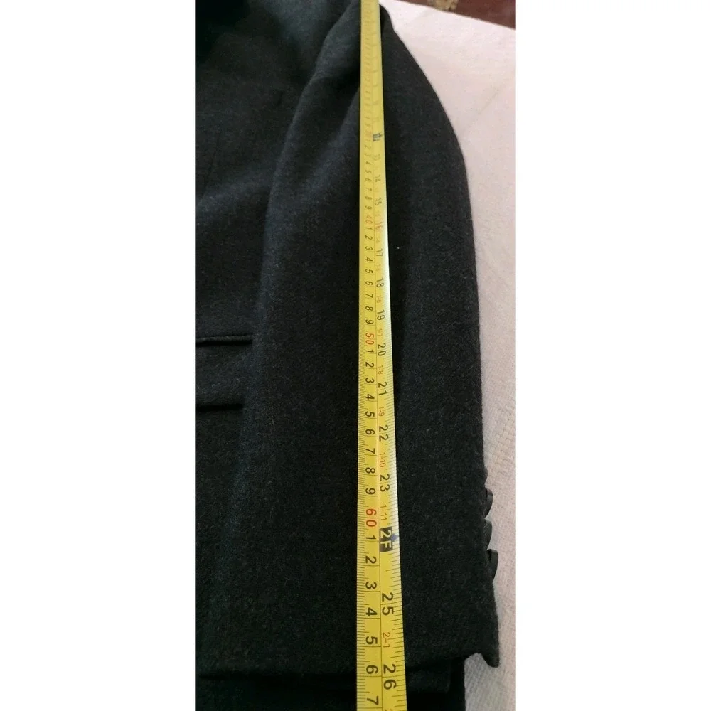 Lauren Ralph Lauren Mens Sport Coat Blazer 46L Gray Wool Tweed Plaid Lining